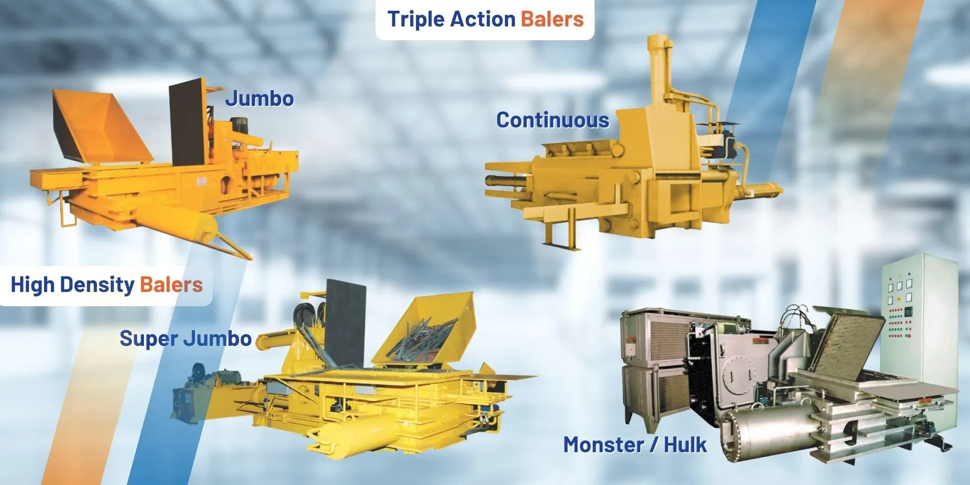 Triple action baling machine